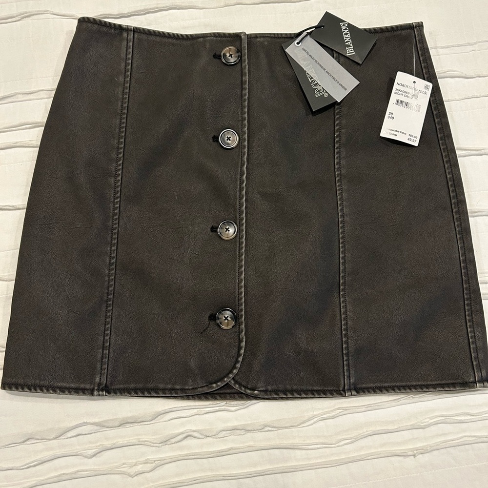 Faux leather a line skirt